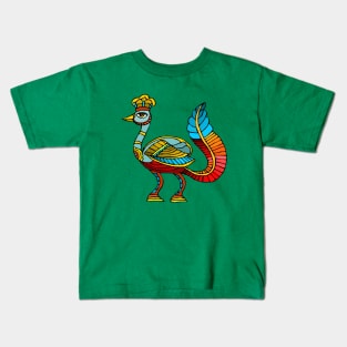 Ancient Egyptian Painting - Peacock Deity Kids T-Shirt